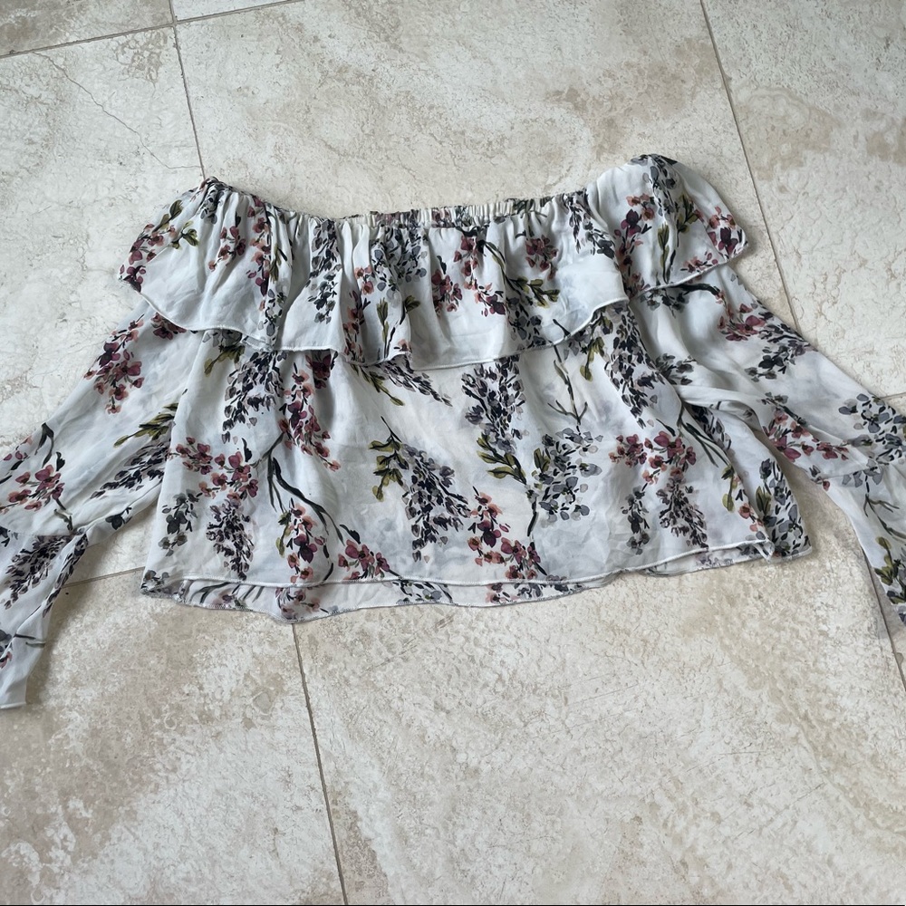 Stone Cold Fox Floral off the shoulder crop top